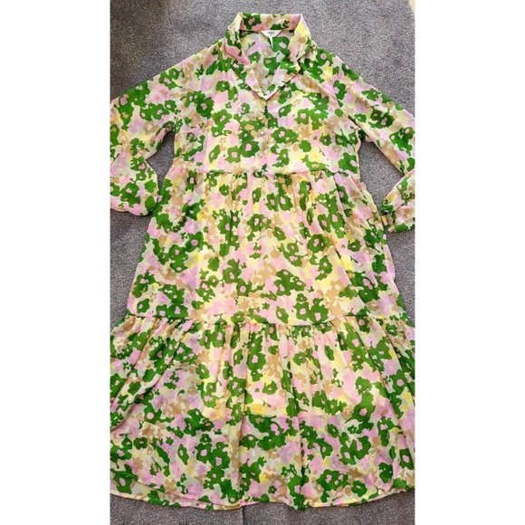Object Womens Pink and Green Dress - Picture 1 of 6